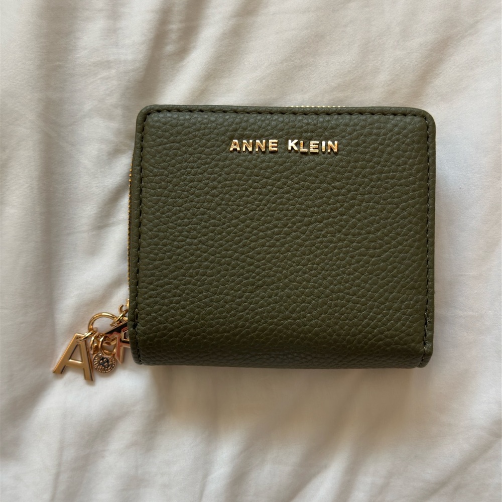 Anne Klein Dark Green Wallet with Gold Accents